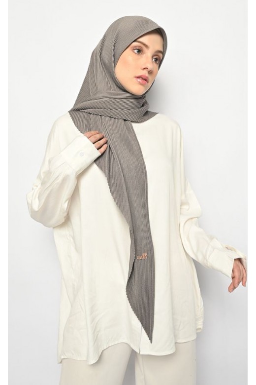 Suria Segitiga Instan Pleats Dark Grey